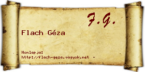 Flach Géza névjegykártya